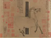 唐代《照夜白》：一匹系在木桩上的白马，四蹄腾跃、鬃毛飞扬